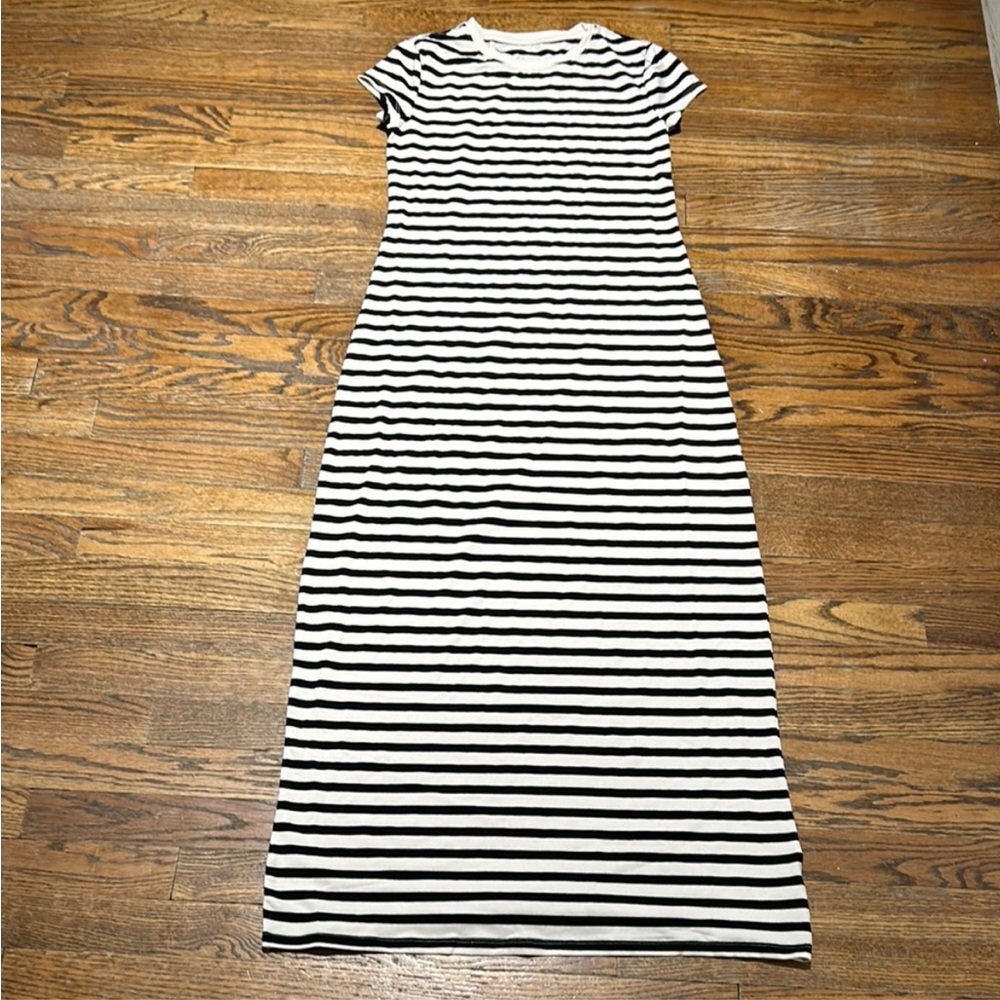New Black and White Striped Women's Dress